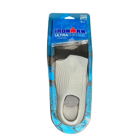 Ironman Sports Pharma Unisex Insoles Ultra‎ Thin Gel Sole Blue Large Mens 9-13 - Picture 1 of 3